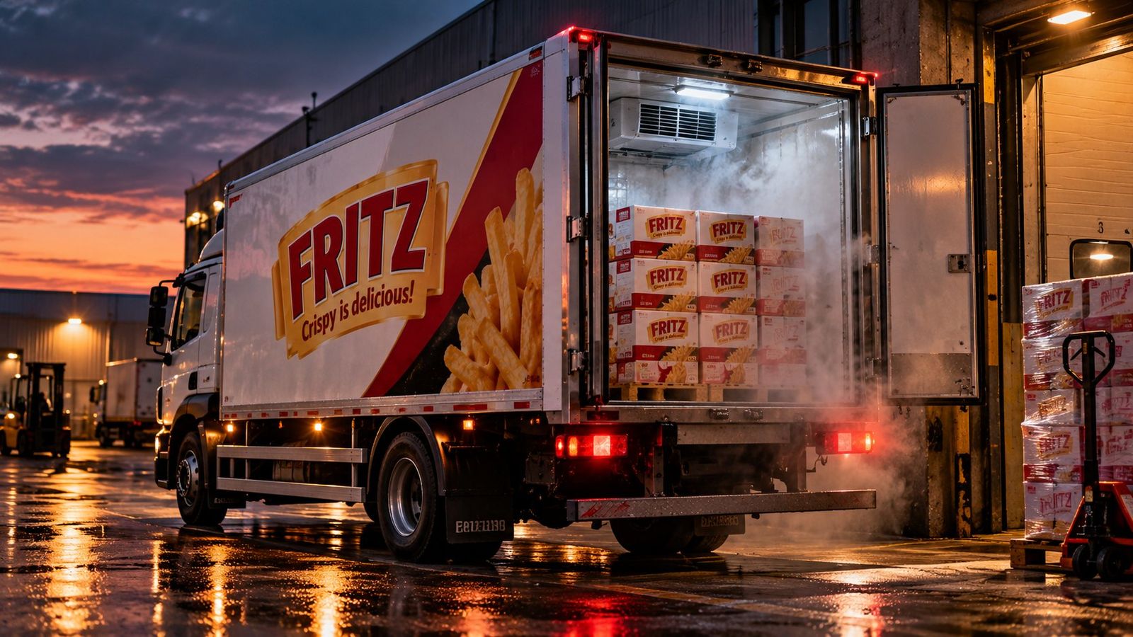 Camion frigorifique Fritz à quai